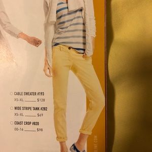 Yellow CAbi Coast Crop Pants